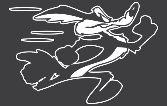 Aufkleber - Wile E. Coyote ThreeNegativ