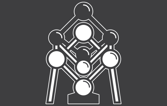 Aufkleber - Atomium Negativ