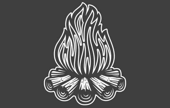Aufkleber - campfire Negativ
