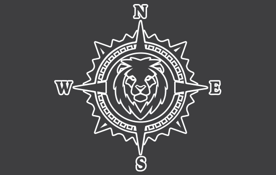 Aufkleber - Compass Lion Negativ