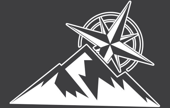 Aufkleber - Compass Mountain Negativ