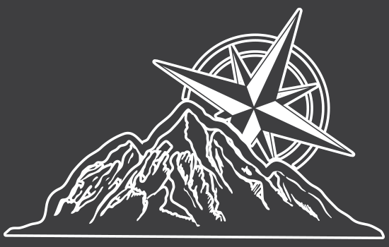 Aufkleber - Compass Mountain Negativ