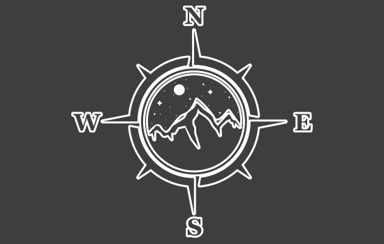 Aufkleber - Compass Mountain Negativ