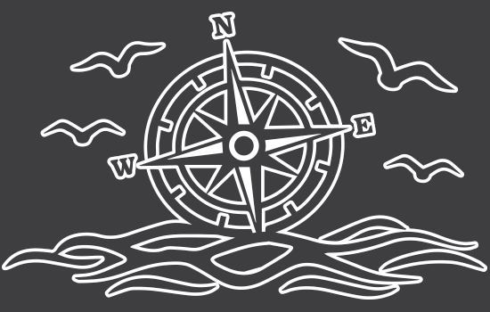 Aufkleber - Compass Sea Negativ