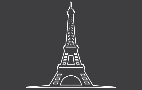 Aufkleber - Eiffeltower Negativ