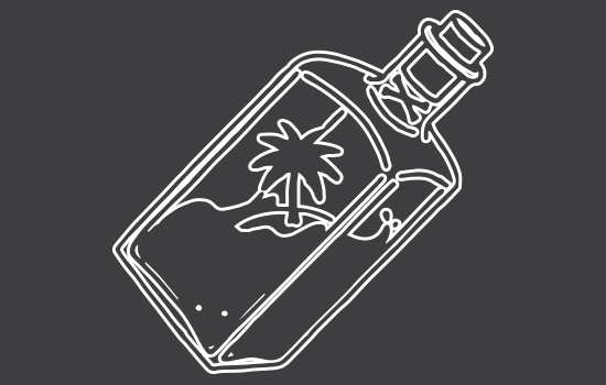 Aufkleber - Palm in a Bottle Negativ