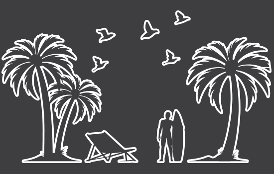 Aufkleber - Palms Negativ